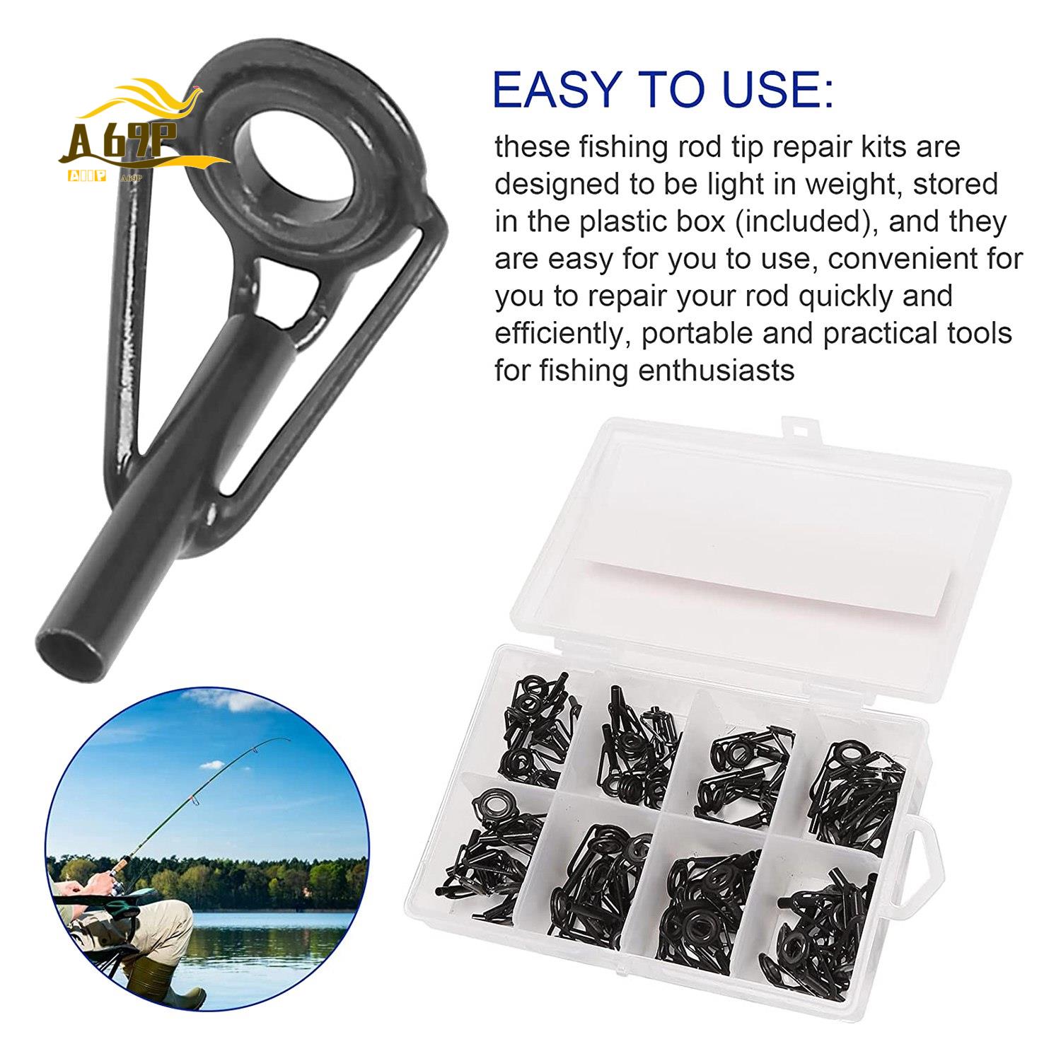 Fishing Rod Guide Replacement - A69P-80 Pieces Fishing Rod Tip Repair