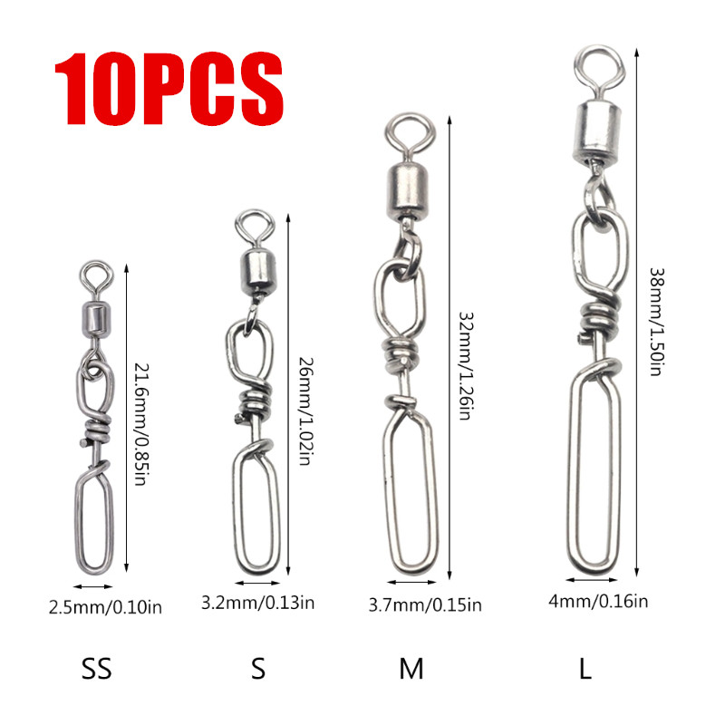 Fishing Rod Repair Kit - 10Pcs Stainless Steel Quick Snaps Power
