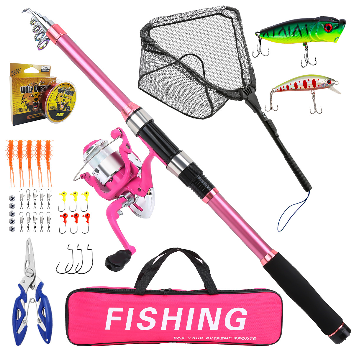 Fishing Pole Set Full Kits Wit - огляд і ціна Fishing Rod Spinning