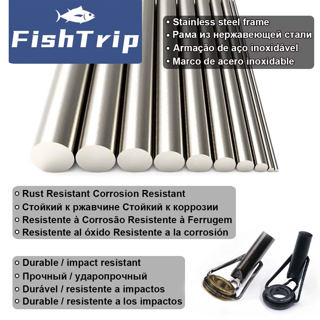 FishTrip Rod Tip Repair Kit 5~ - огляд і ціна Fishing Rod Guide Replacement
