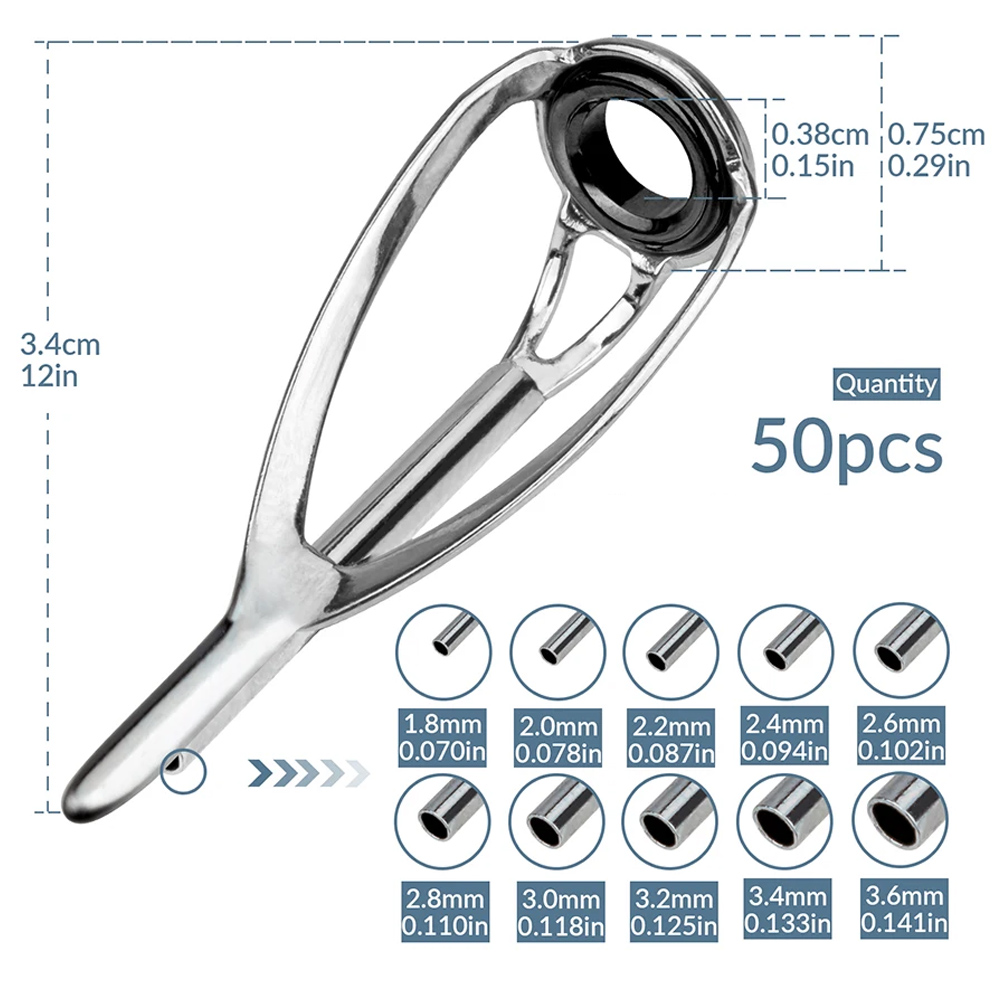 THKFISH 50pcs Fishing Rod Guid - огляд і ціна Fishing Rod Guide Replacement